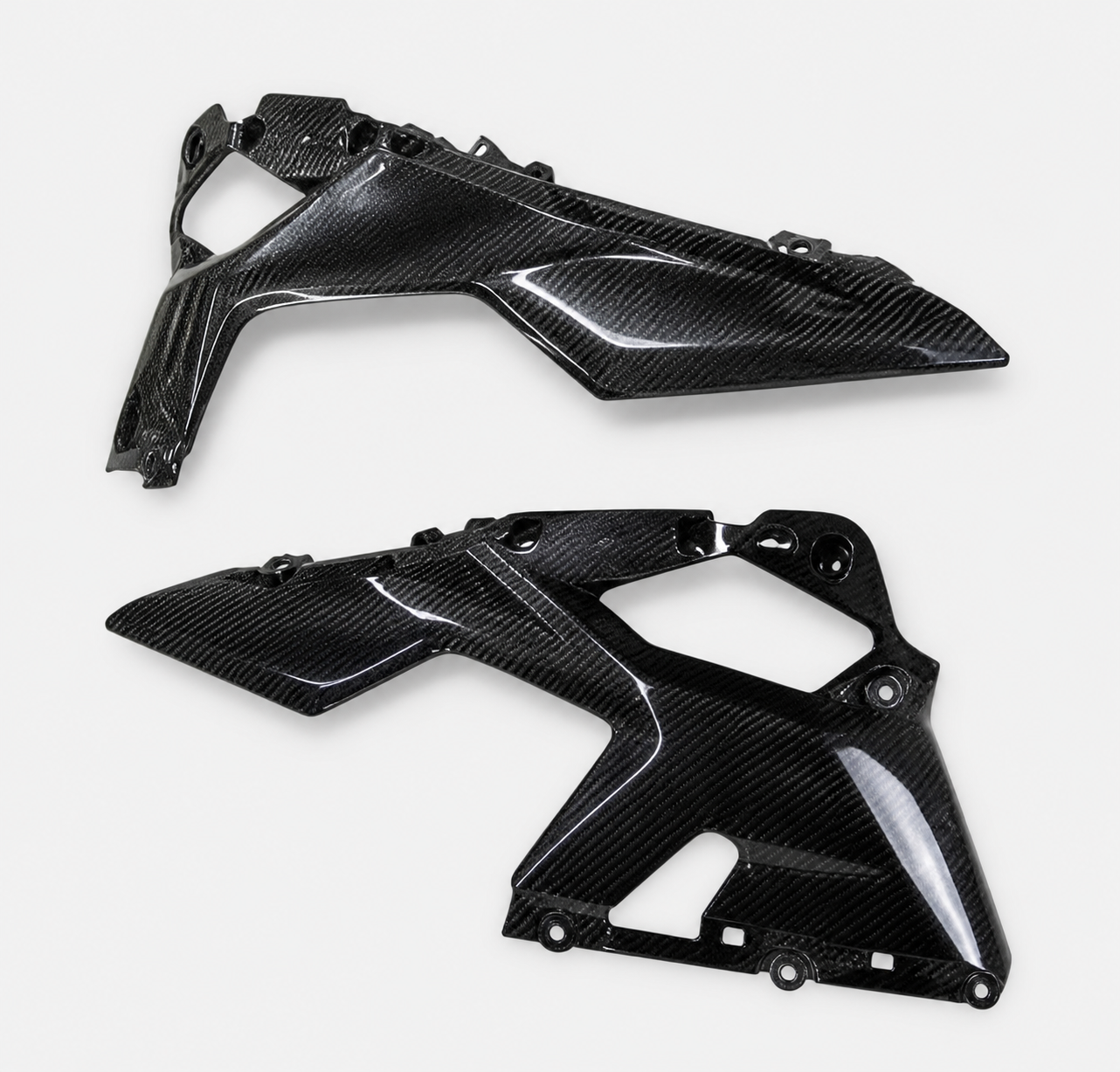 Kawasaki Ninja 400 dry carbon fiber Right Mid-Lower Fairing Panel Set – product view