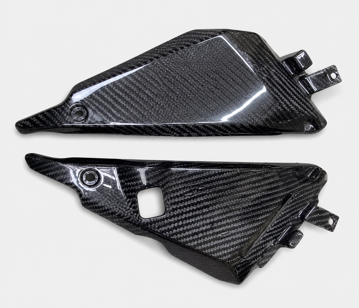 Kawasaki Ninja 650 dry carbon fiber Under-Seat Side Panels – product view