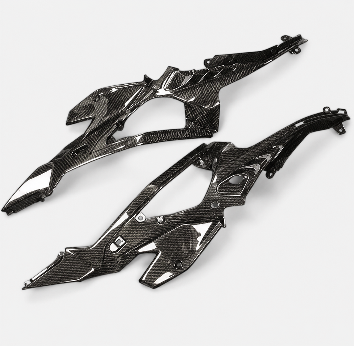 Kawasaki Ninja ZX-4R / ZX-4RR dry carbon fiber Large Inner Tank Side Panels – product view