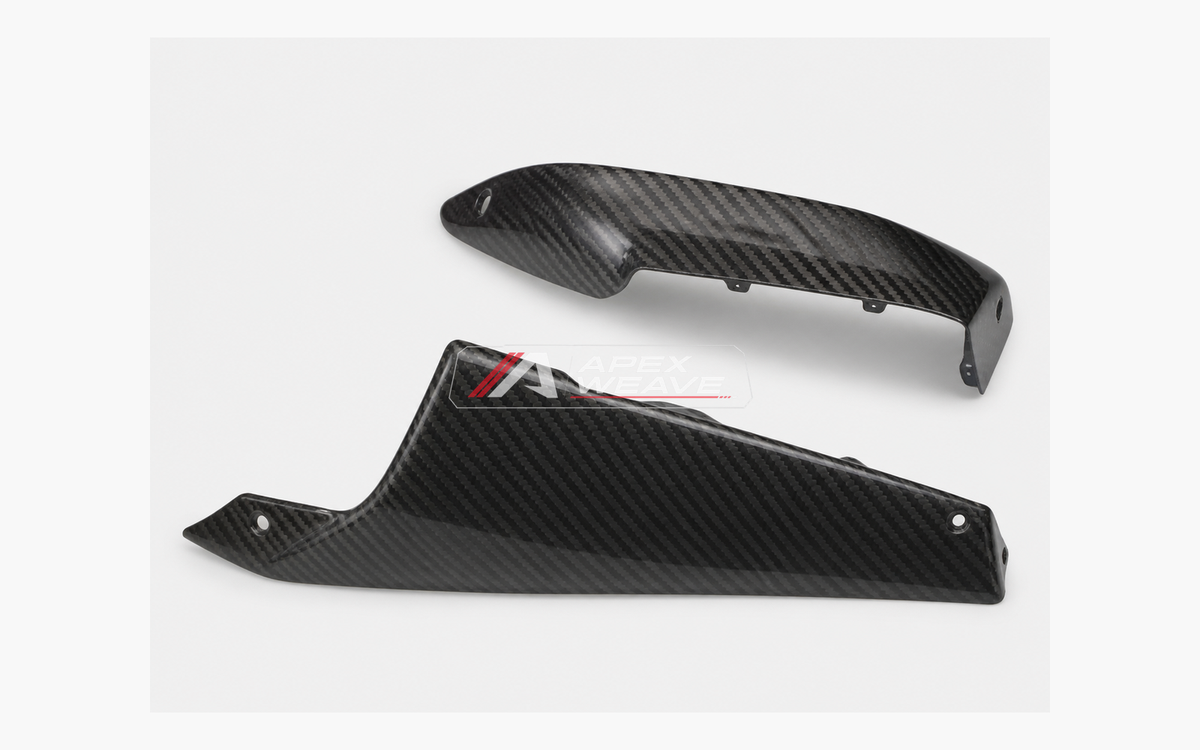 Kawasaki Ninja 400 dry carbon fiber Exhaust Surround Heat Shield – product view