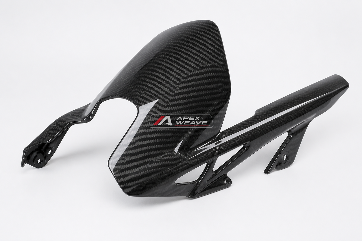 Kawasaki Z1000 one-piece dry carbon fiber Rear Hugger with Chain Guard – product view