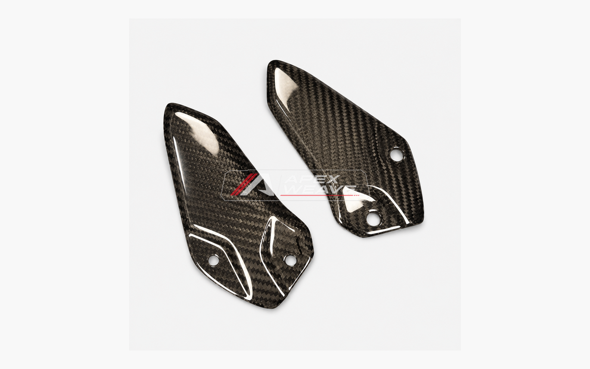 Kawasaki Ninja ZX-4R / ZX-4RR dry carbon fiber Heel Guards – product view